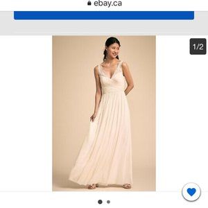 BHLDN Anthropologie Hitherto Fleur Dress in Ivory Size 8
